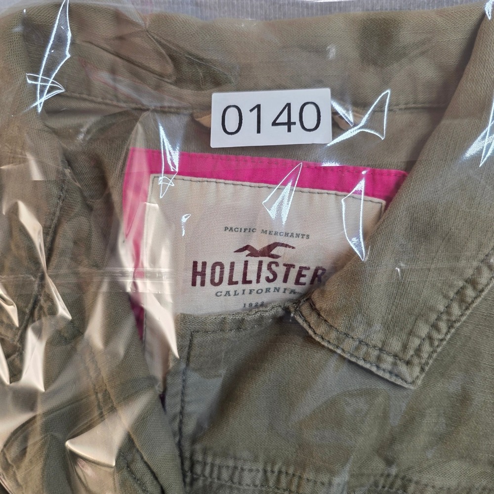 Hollister Utility Vest Womens Small Olive Green Excellent Cinched Cargo Jacket - Picture 13 of 13